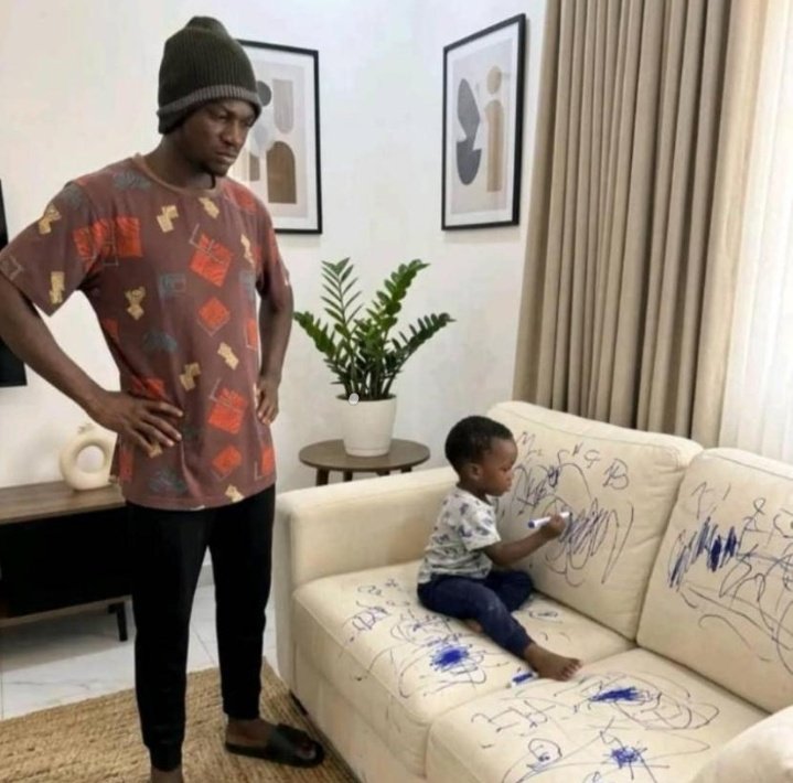 street_var's tweet photo. As a Arsenal fan.

Make Arsenal no collect Premier league and Champions league. Make u come meet your kid like this. https://t.co/pmQfXmSO7J