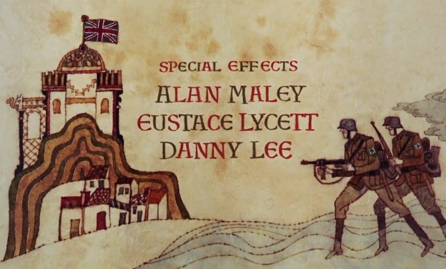 EllenFWalker's tweet photo. Thinking about the gorgeous opening credits to Bedknobs and Broomsticks (1971) inspired by the Bayeux Tapestry https://t.co/TOdPZZid69