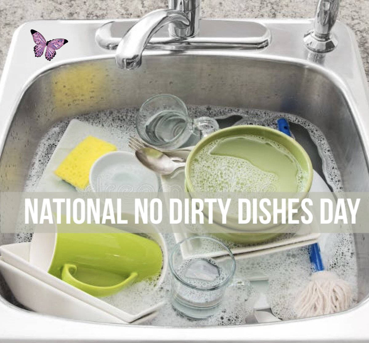 TimeGenies's tweet photo. Happy National No Dirty Dishes Day! 🍽️✨

A holiday we can all support… even if the dishes somehow still appear five minutes after the kitchen is clean. 😂

Here’s to empty sinks, clean counters, and pretending the cup soaking in the sink is “part of the process.” 💖 https://t.co/keMatsN1hC