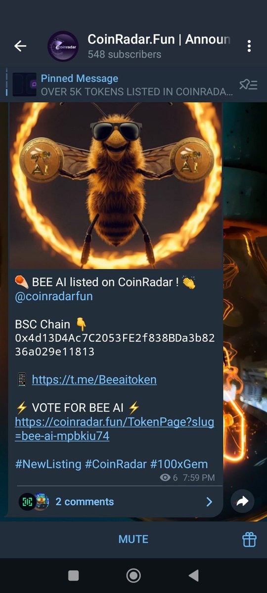 BEEAITOKEN's tweet photo. π¨ BIG NEWS π¨
BEE AI is now officially listed on CoinRadar! ππ₯
Support us by voting for BEE AI π
https://t.co/whW5k23PQFβ οΏ½
The hive is growing fast ππ #BEEAI #Crypto #CoinRadar #Memecoin #AI https://t.co/JFdwgMhn38
