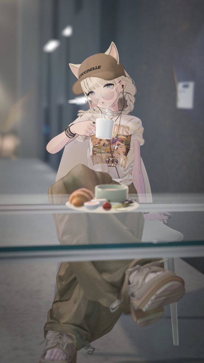 「しおん」IVY FRIENDS 布地　105cm×150cm おはようございます☕🌿 TOKYO Urban Morning #Lapwing3D #ZZ_VRC