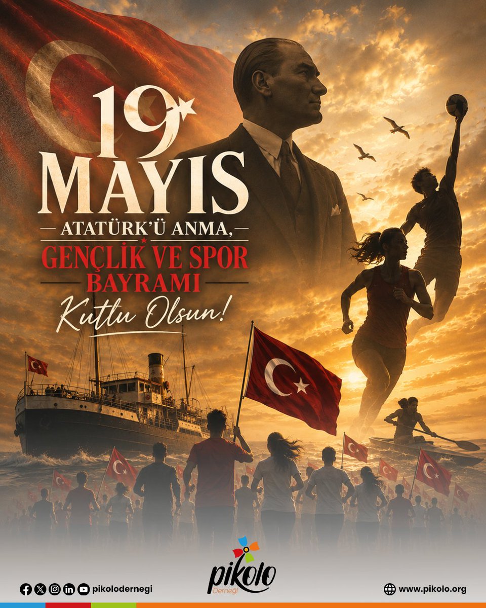 pikolodernegi's tweet photo. Mustafa Kemal Atatürk’ün gençlere armağan ettiği bu anlamlı günde; sporun, dayanışmanın ve birlikte geleceği inşa etmenin gücünü bir kez daha hatırlıyoruz.

19 Mayıs Atatürk’ü Anma, Gençlik ve Spor Bayramı kutlu olsun! 🇹🇷

Happy Commemoration of Atatürk, Youth and Sports Day! 🇹🇷 https://t.co/aojuW0cOjy