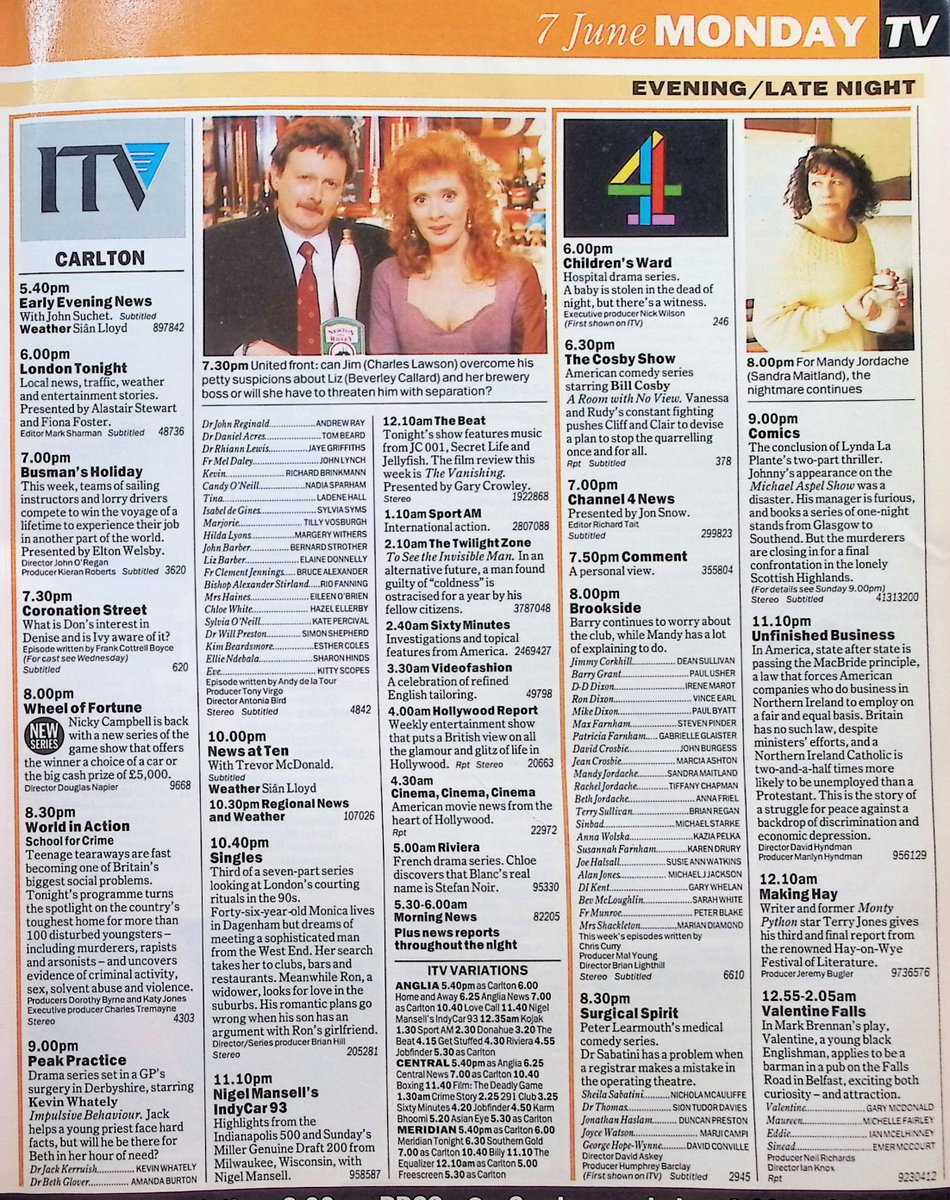 #OnThisDay 7 June 1993 📺TV Listings #CliffRichard in BRUCE'S GUEST ...