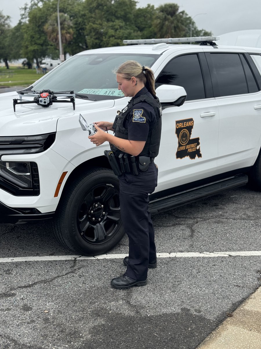 SLFPAE's tweet photo. Flood protection does not stop at engineering. Ride along with Orleans Levee Police District Officer Rylee Daniels as she patrols Lakeshore Dr, nearby neighborhoods, pump station checks, and flies her drone to patrol the area.

#lagov https://t.co/9XXYRqqNyu