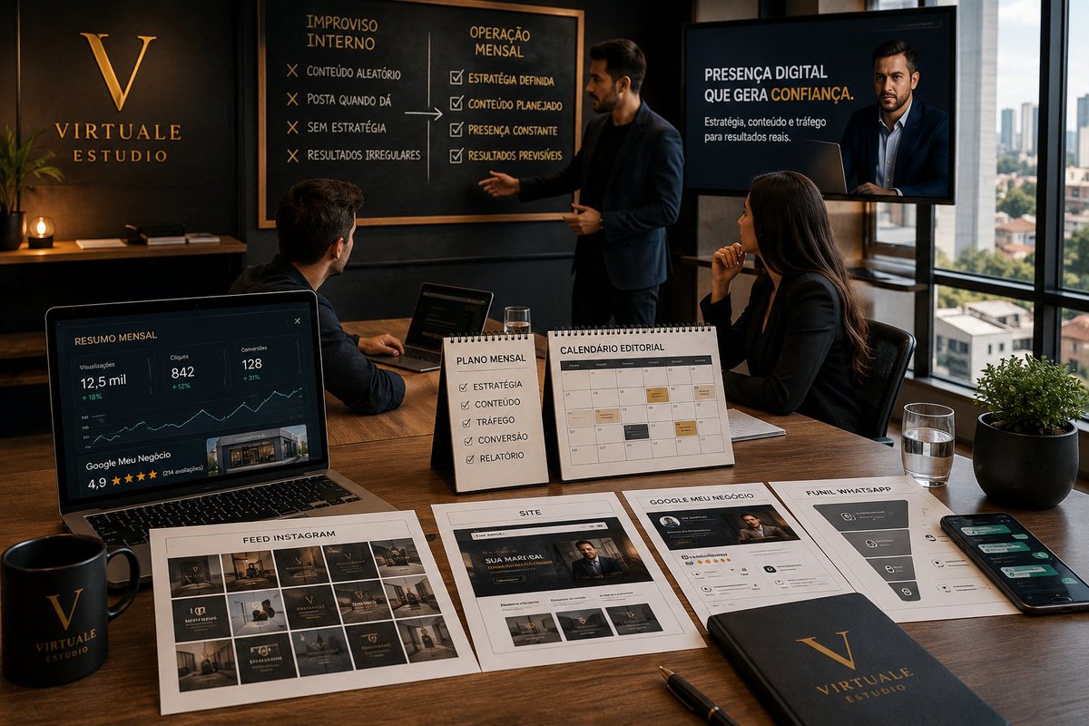 VirtualeEstudio's tweet photo. Marketing como tarefa secundária custa mais do que parece. Quando redes, site, Google, WhatsApp, fotos, anúncios e CTA viram sobra de agenda. Quer comparar o custo do improviso com uma operação mensal? Virtuale Estudio® https://t.co/MjGaiaW5zQ https://t.co/pGxbQfSeYG