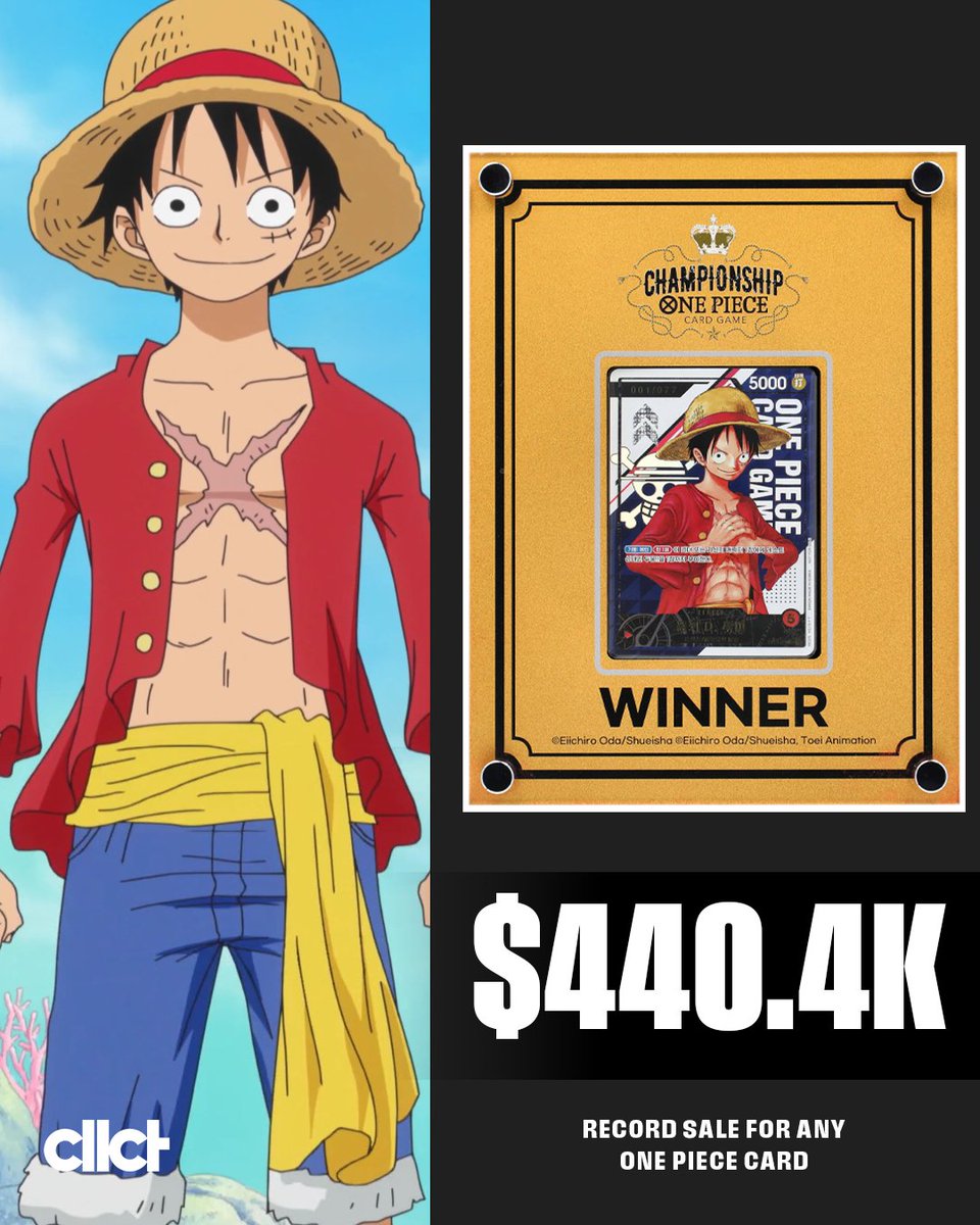 ICYMI: @GoldinCo sold the most expensive public sale of any One Piece card. ICYMI: @GoldinCo sold the most expensive public sale of any One Piece card.