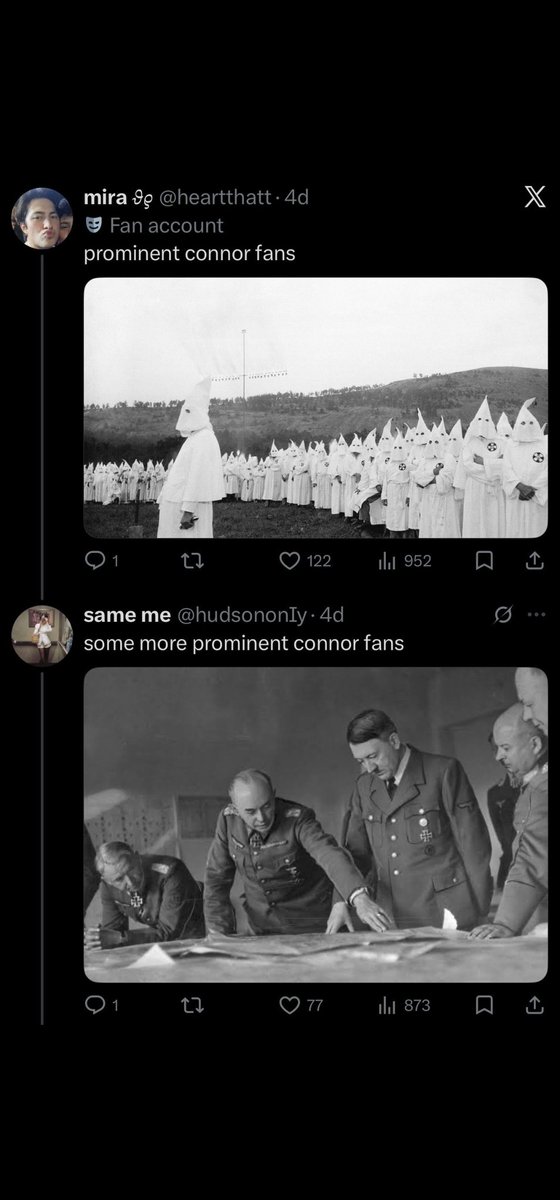 TruthsEqual's tweet photo. @Boobookit777 Hudson fans pretending to care about black fans after sending the most vile and horrendous n@zi, klan images and calling them kkk as fans of other cast members.  You all are the biggest hypocrites. These were sent to innocent BLACK FANS from HUDSON fans who "supposedly" care. https://t.co/1DidXHfs18