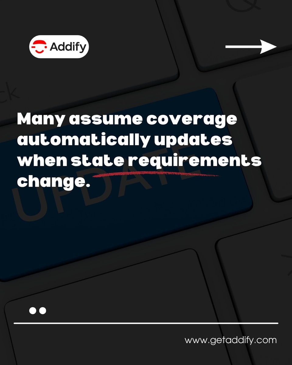getaddify's tweet photo. State limits changed? Your fleet insurance may not update automatically.

Coverage often adjusts at renewal not immediately.
➡️ https://t.co/Z9PjlTBPbn

#poweredbyaddify #rentalcarbusiness #commercialauto #modernfleet #fleetinsurance
#CommercialAutoInsurance https://t.co/xwPciXzJ6R