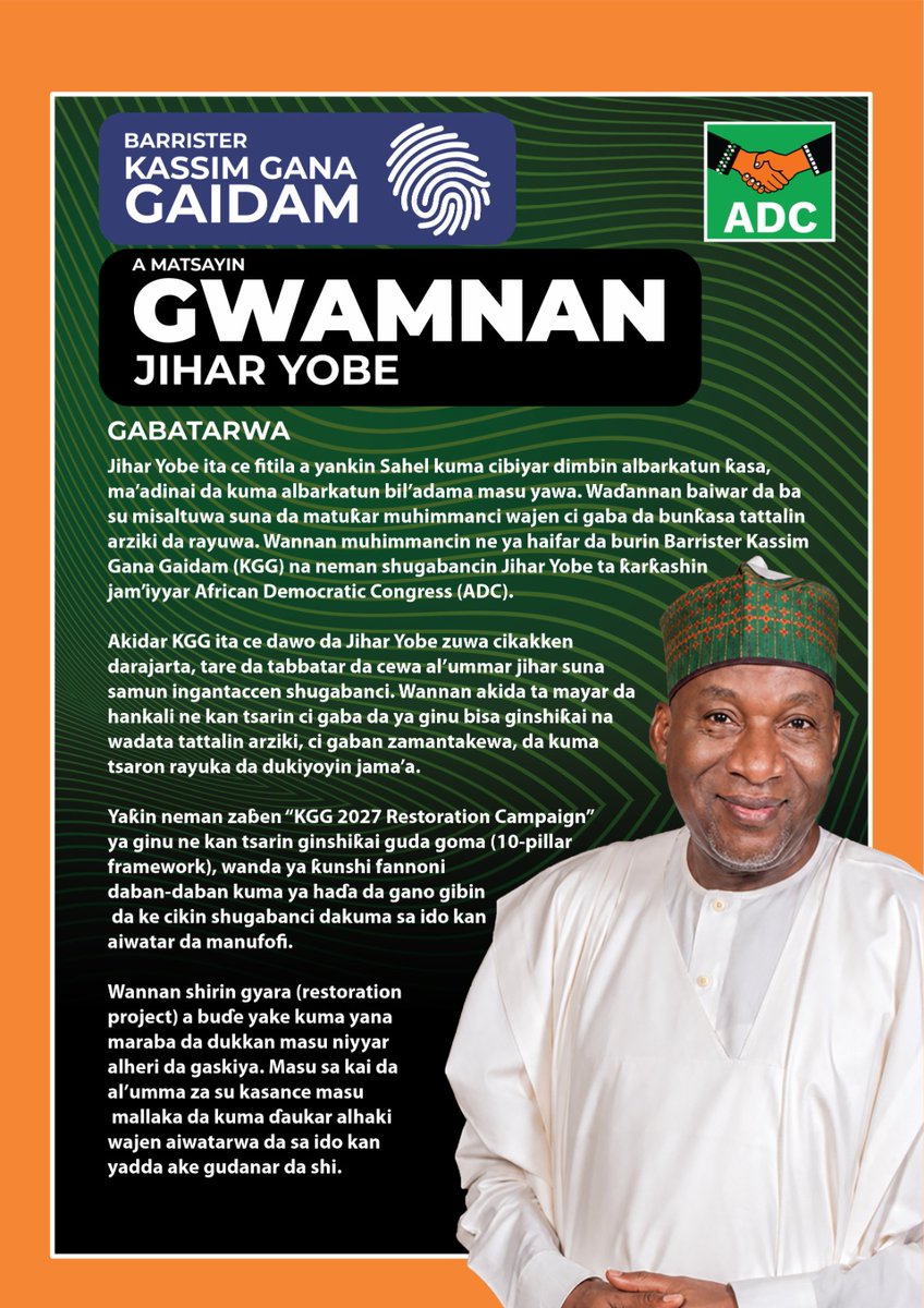 KGG2027's tweet photo. KKG for Governorship 2027 Yobe State 

#kkg2027 #governoship #2027 #yobe #damaturu https://t.co/qJkgl8ma3z