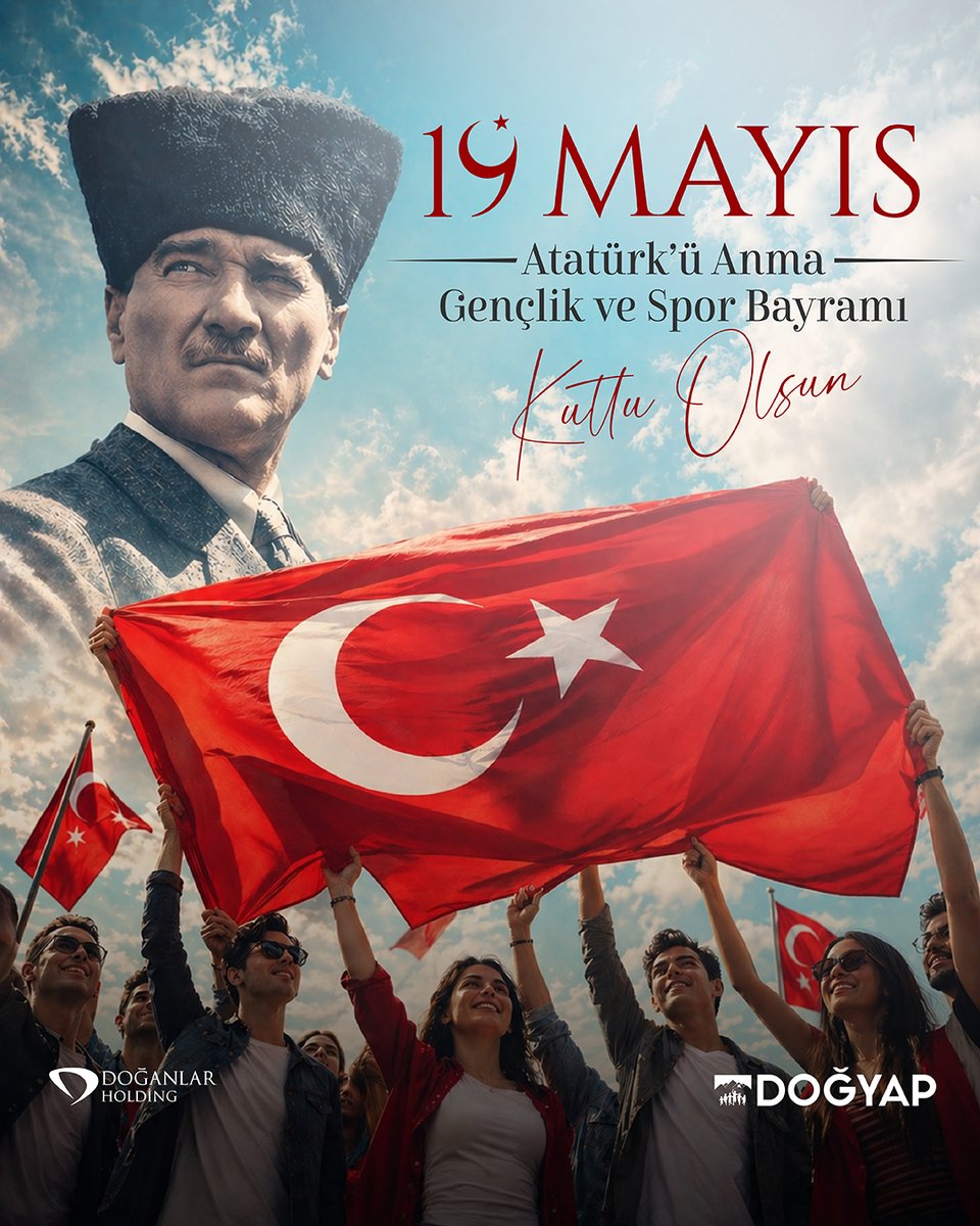 Dogyap_Insaat's tweet photo. Mustafa Kemal Atatürk’ün gençliğe emanet ettiği bu anlamlı mirasın izinde, geleceğe birlikte yürümeye devam ediyoruz.
19 Mayıs Atatürk’ü Anma, Gençlik ve Spor Bayramı kutlu olsun. https://t.co/SGYbXmIIOd