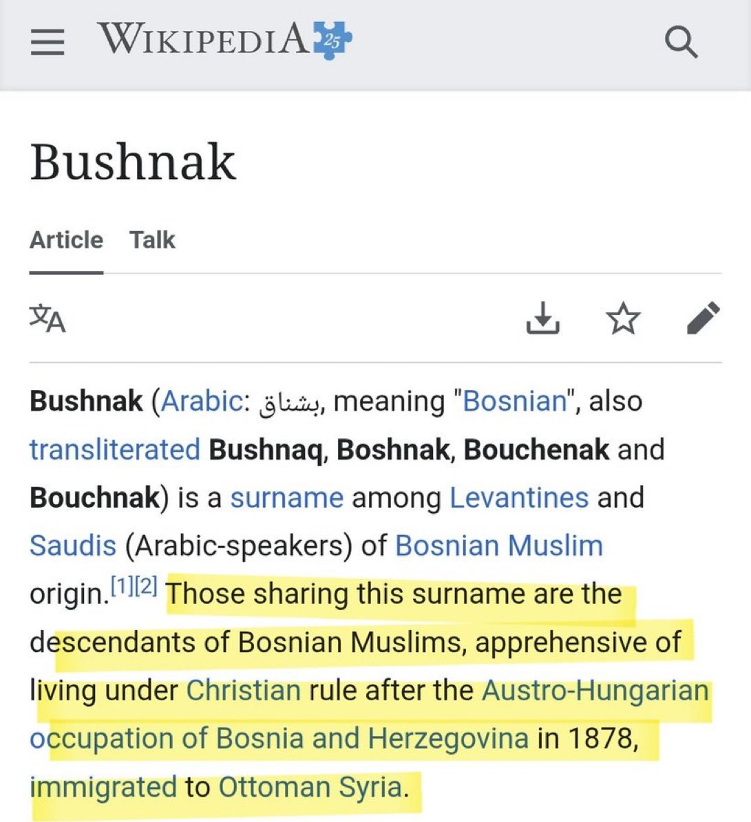 zbehgan's tweet photo. @WassonWatch Especially considering her connection to “Palestine” is superficial. Her last name is even indicative of her nationality “Bushnaq” = Bosnian. https://t.co/IOMMdb5nlG
