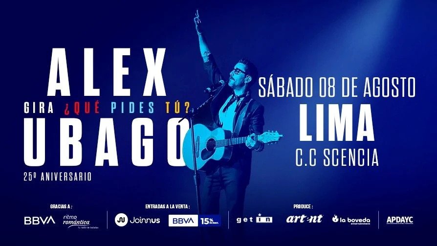 AlexUbagoPeru's tweet photo. 💥 ¡Este 2026 Álex Ubago regresa a Lima! 🇵🇪 El concierto que estabas esperando con todas esas canciones que siempre quisiste disfrutar en vivo. 🤩 #Gira25Aniversario en Perú este mes de agosto. ✅ ¿Acaso te lo vas a perder?
🎟️ Entradas en Joinnus. https://t.co/LKU4ZR8FA2