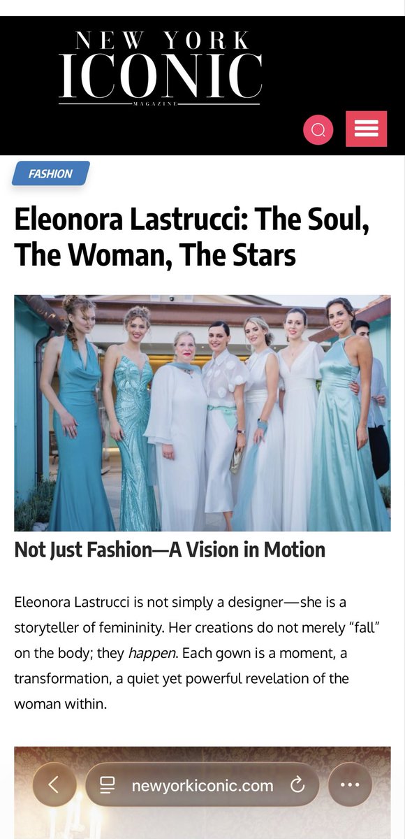 Newyorkiconic_b's tweet photo. Eleonora Lastrucci – The Soul, The Woman, The Stars ✨
A journey through haute couture where fashion becomes art and emotion. Her designs reflect elegance, strength, and timeless beauty.
Article 🔽:
https://t.co/WaegZ4fNml

#EleonoraLastrucci #FashionArt #LuxuryStyle https://t.co/Neq0rv9Dcm