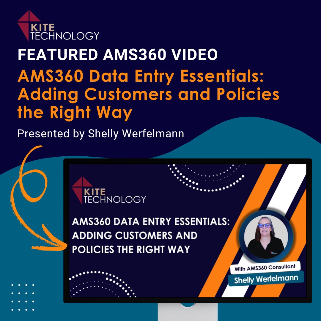 KiteTechGroup's tweet photo. Explore how to confidently add new customers and policies in AMS360 with this video walkthrough! https://t.co/K2sWqRyzpR https://t.co/xKxhnqvI4H