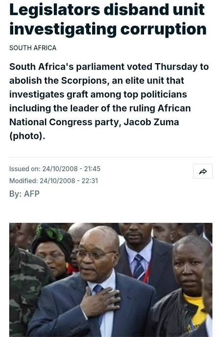 kwets11's tweet photo. Looking at this situation with the NPA, Never forget what abo Zuma and Julius did to the Scorpions, that is why we are in this mess today. https://t.co/ws0u1viIbX