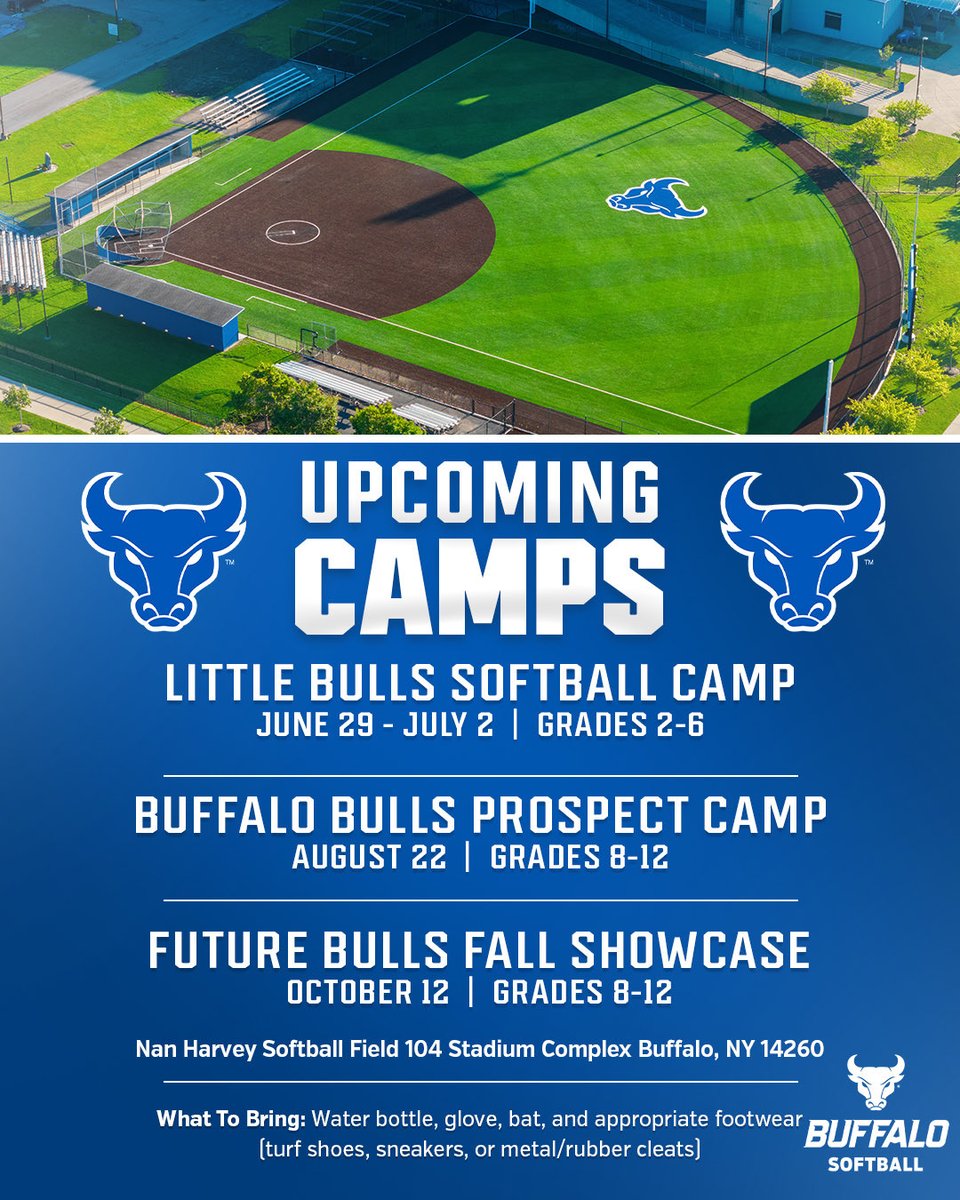 UBuffaloSB's tweet photo. Upcoming summer and fall camps are now live and open for registration! 🥎🔥

Secure your spot today and get better with us!

👉 https://t.co/xHo97eDpnv https://t.co/arIaPkWcJZ