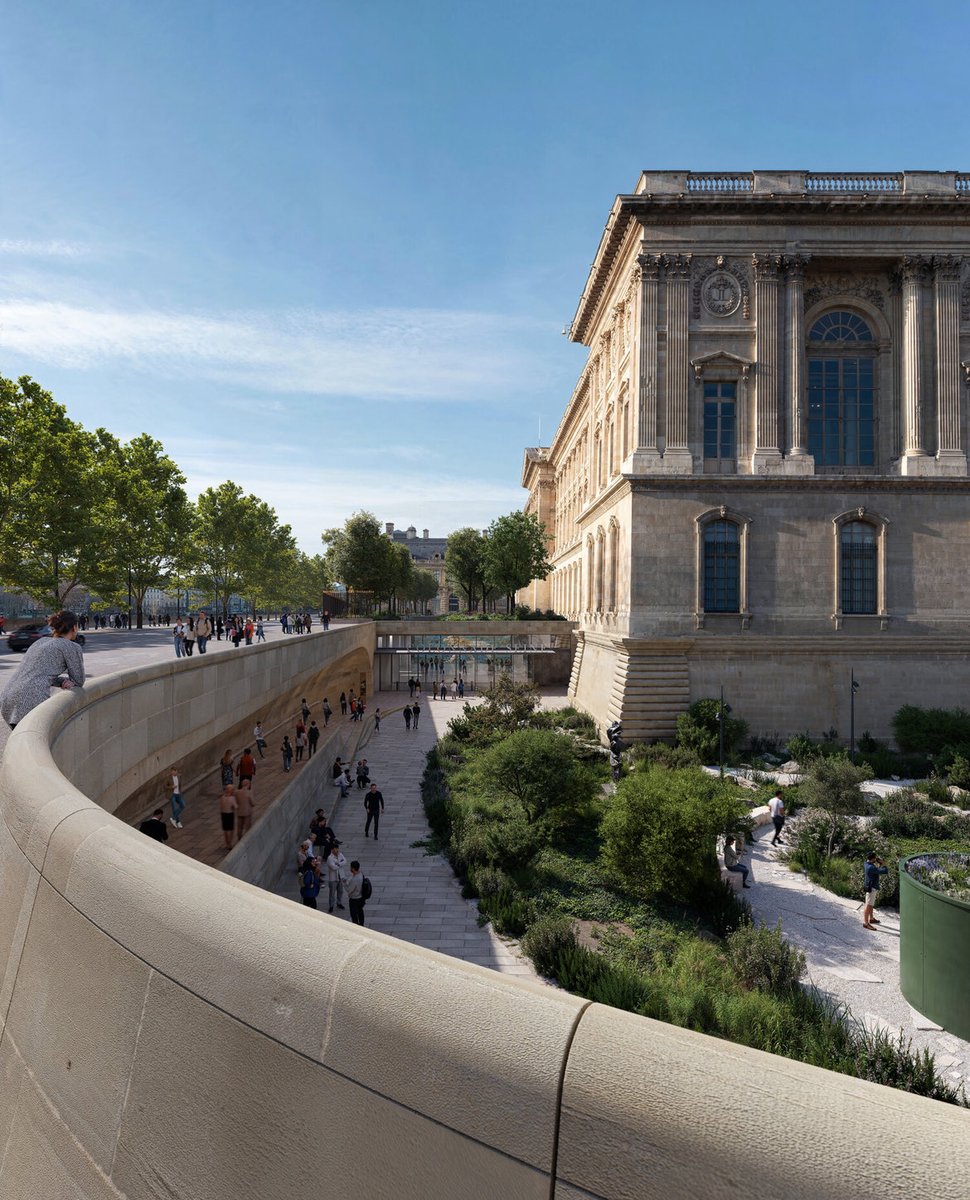 MuseeLouvre's tweet photo. [#PresseLouvre]

Catherine Pégard, ministre de la Culture, annonce l'équipe lauréate du concours international d'architecture de Louvre Nouvelle Renaissance : STUDIOS Architecture Paris et Selldorf Architects.
 
Le jury hautement qualifié, dont Marc Guillaume, Préfet de la région d'Île-de-France, préfet de Paris, a assuré la présidence et Christophe Leribault, Président-directeur de l'Etablissement Public du musée du Louvre, la vice-présidence, s'est réuni le 13 mai en présence d'Emmanuel Grégoire, maire de Paris, pour examiner les projets proposés par les cinq groupements admis à concourir.
 
A l'issue des débats du jury qui s'est félicité du haut niveau des offres remises par les candidats, le projet soumis par STUDIOS Architecture Paris et Selldorf Architects a été retenu pour la qualité de sa proposition architecturale et de son insertion patrimoniale, urbaine et paysagère, intégrant pleinement les enjeux de qualité d'accueil des publics, clarté des cheminements, sobriété et végétalisation, le tout avec une prise en compte pertinente des enjeux de sécurité.
 
Plus d’informations 👉 https://t.co/jQL5hkPpWC