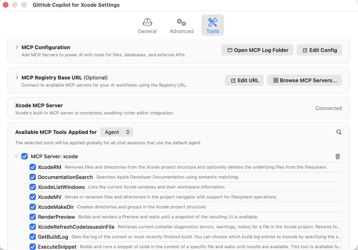 JamesMontemagno's tweet photo. For Swift devs out there don't sleep on the GitHub Copilot integration. The agent loop has been hyper optimized, Ask/Plan/Agent, and autoplans then implement, code review staged changes, and 1 click Xcode MCP integration.

https://t.co/7nvGFI4OLS https://t.co/fQ1DkA7gU6