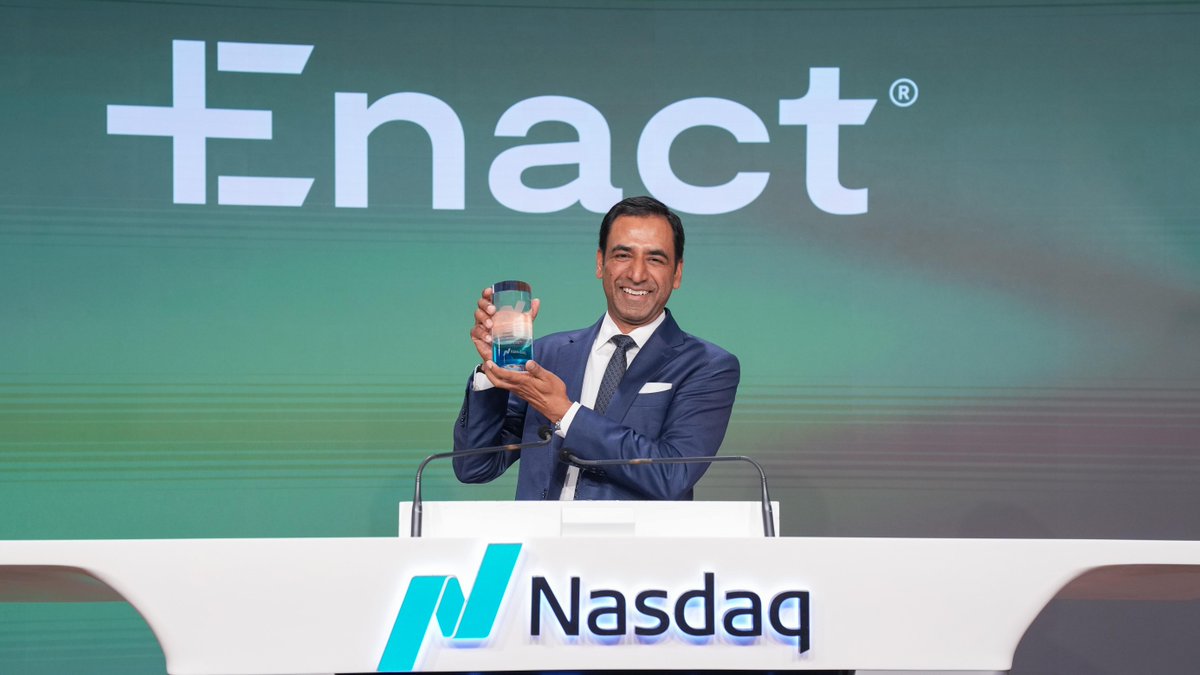 NasdaqExchange's tweet photo. Enact Holdings is a leading U.S. private mortgage insurance provider committed to helping more people achieve the dream of homeownership. 

Here’s to 5 years of $ACT! #NasdaqListed https://t.co/9kIu70Zevs