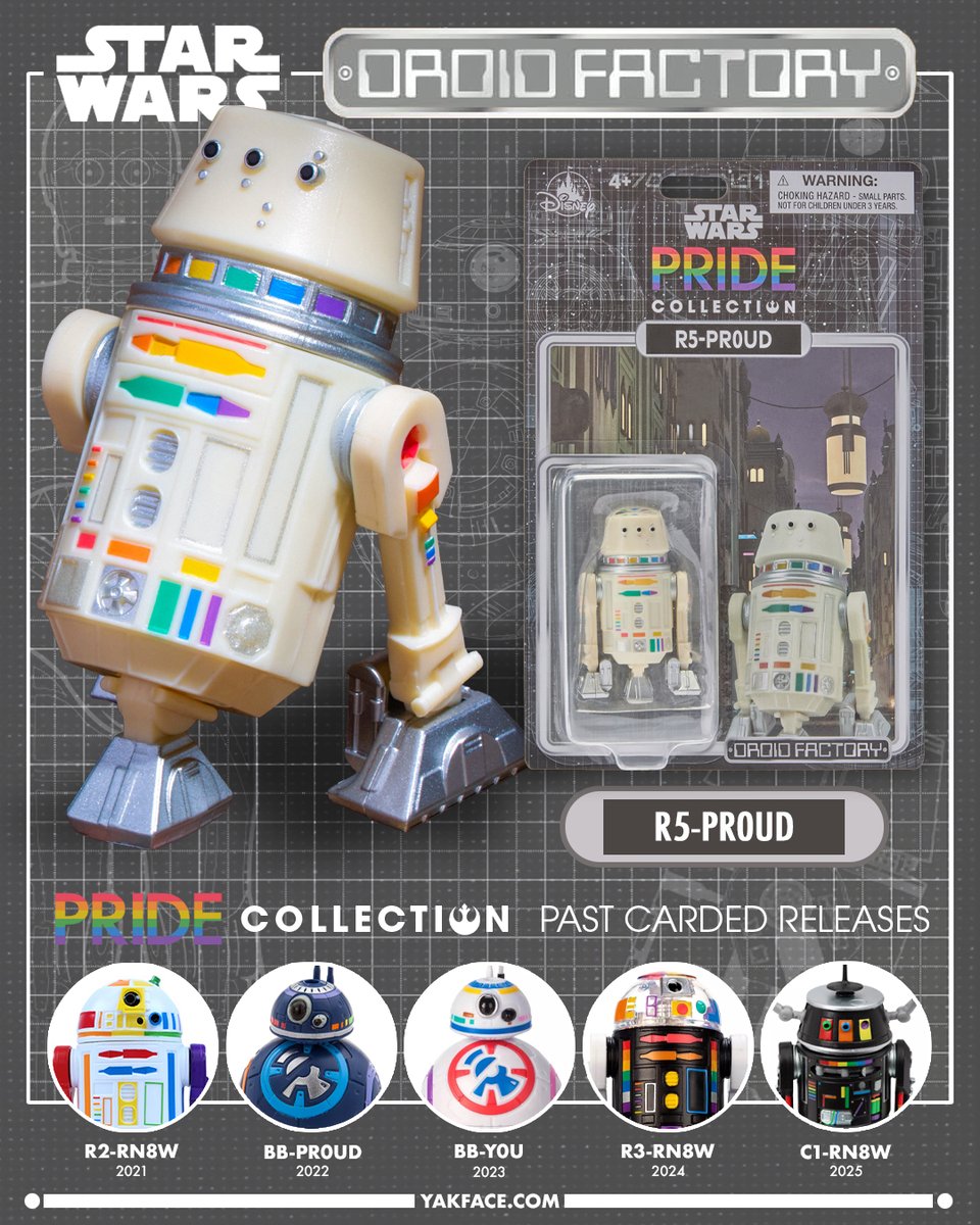 yak_face's tweet photo. Droid Factory R5-PR0UD available today at 11am ET at Disney Store >>> https://t.co/3G9p4oT4Cv #droidfactory #pridecollectiojn #starwars #disneystore #affiliate https://t.co/Yo29D5tRj3