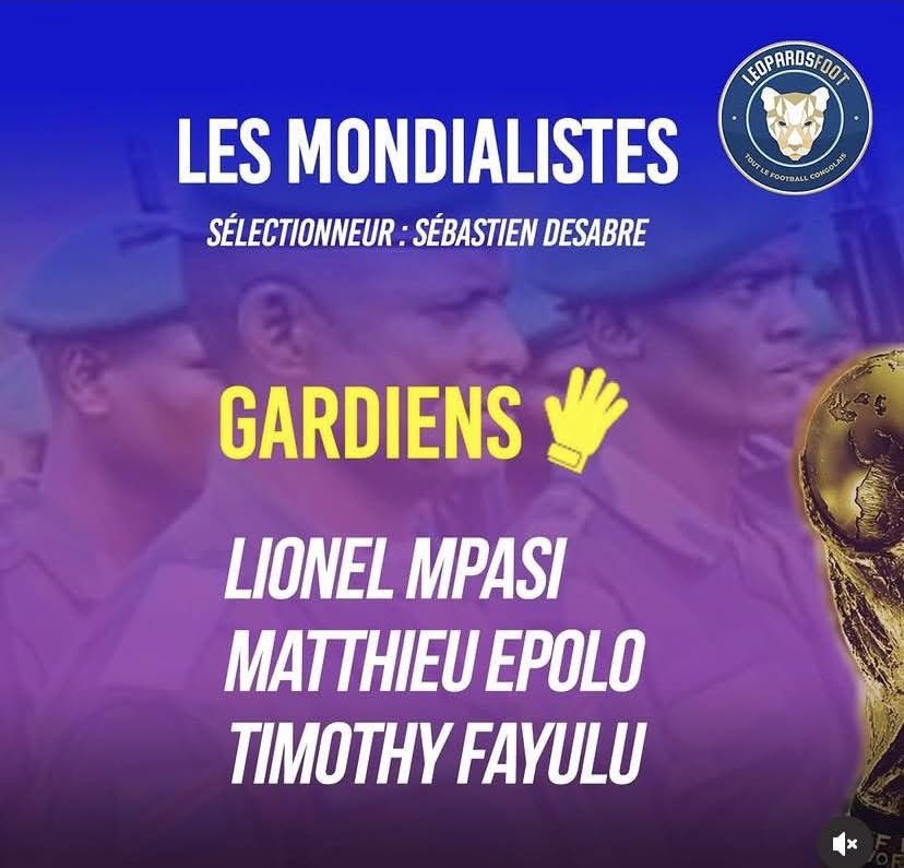 ArcadeCBG's tweet photo. 🟢#GARDIENS🇨🇩
• T. Fayulu — FC Noah / Arménie 🇦🇲
• L. Mpasi — Le Havre / France 🇫🇷
• M. Epolo — Standard de Liège 🇧🇪

📌 Trois profils, trois parcours différents… mais un seul objectif : défendre les cages des Léopards🐆🔥

#ArcDebrief #RDCfootball #CoupeDuMonde2026 #Désabre https://t.co/l8Osy9IIPX