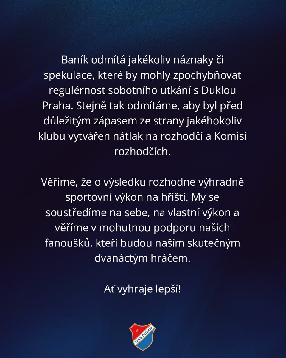 FC Baník Ostrava tweet media
