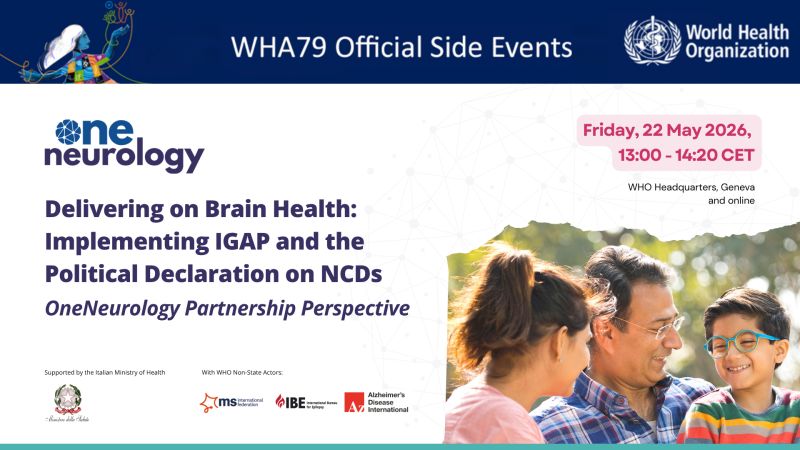 IBESocialMedia's tweet photo. Join us at WHA79 side event: “Delivering on Brain Health: Implementing IGAP and the Political Declaration on NCDs – OneNeurology Partnership Perspective” 🧠 

📅 Friday, 22 May
⏰ 13:00–14:20 CET
📍 Geneva &amp; Online

👉Register:  https://t.co/6YIWcaEP8T https://t.co/OEfpD6VeEr