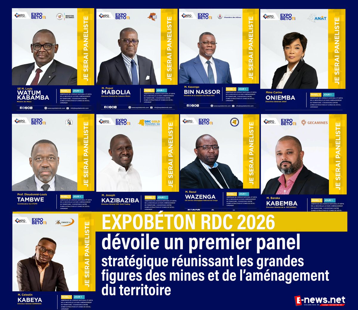 Editeurnews's tweet photo. EXPOBÉTON RDC 2026 dévoile son premier panel stratégique réunissant les grandes figures des mines et de l’aménagement du territoire. À travers son premier panel officiel, l’événement mettra autour d’une même table plusieurs figures influentes du secteur minier, de la gouvernance territoriale et des institutions techniques nationales https://t.co/j4p7TiNXO3