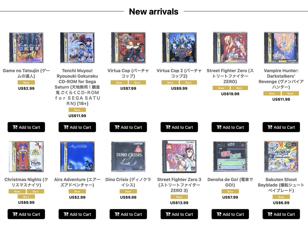 JpnRetroDirect's tweet photo. Nostalgia for the 32-Bit era with today's update. Sega Saturn and PS1 games, a few of these haven't been on the site before.

Site: https://t.co/mknsfI8FKu https://t.co/p5LMAdkPnL