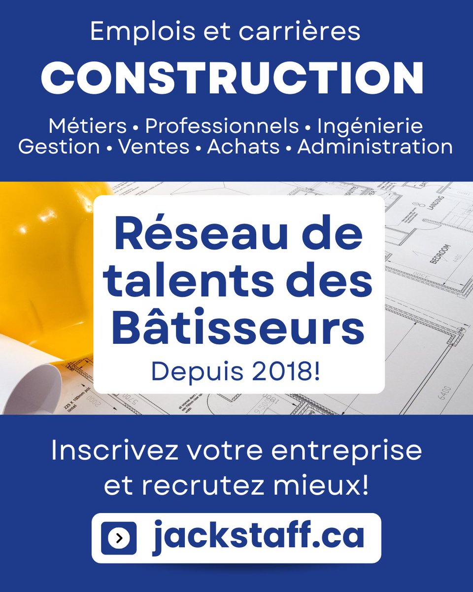 JackStaffapp's tweet photo. https://t.co/TsJXiKPbIn
+10 500 offres d’emploi et carrières en bâtiment, génie civil et excavation
👉 Métiers • Professionnels • Ingénierie • Gestion • Achats • Ventes • Administration

Réseau de talents des Bâtisseurs, depuis 2018 https://t.co/PUmbOOrWwH