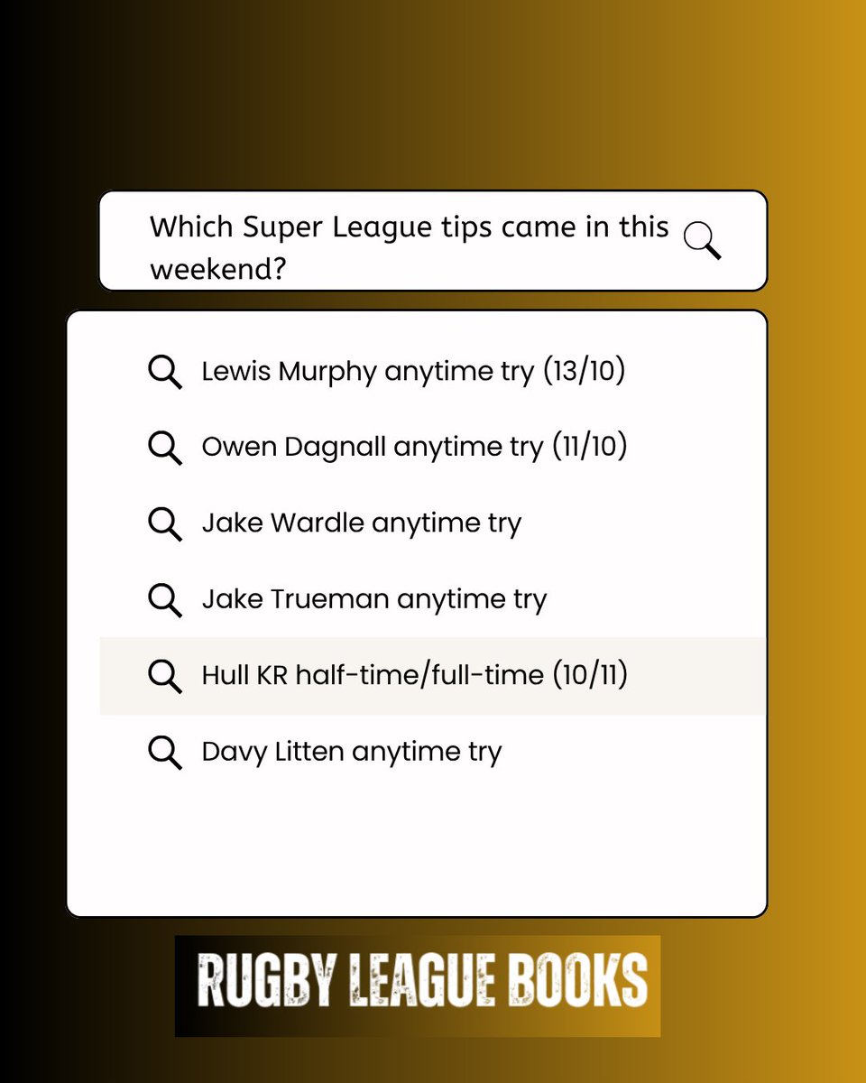RL_Books's tweet photo. A great weekend of @SuperLeague and @NRL tips again, with 14 coming in.

Check back later this week for the weekend's previews...

#RugbyLeague #NRL #SuperLeague #Bettingtips https://t.co/8yYSqJDxJ2