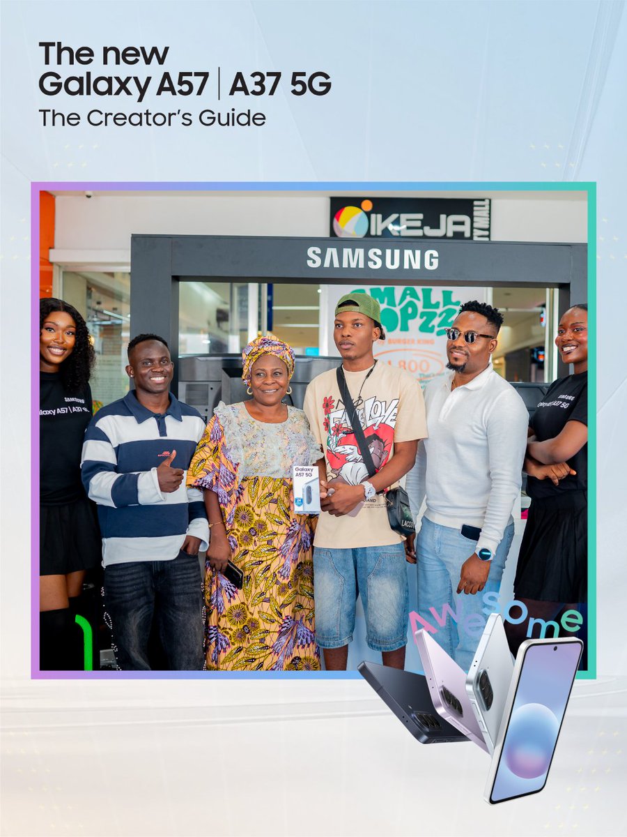 samsungmobileng's tweet photo. The Creator's Guide came to life at the Ikeja City Mall, Lagos with the #GalaxyA57 and #GalaxyA37 5G and the energy did not disappoint ๐ฅ
Thank you to everyone who came through and made the Mall Experience everything it was ๐
#TheCreatorsGuide
#SamsungNigeria https://t.co/2dr2tsIK2E