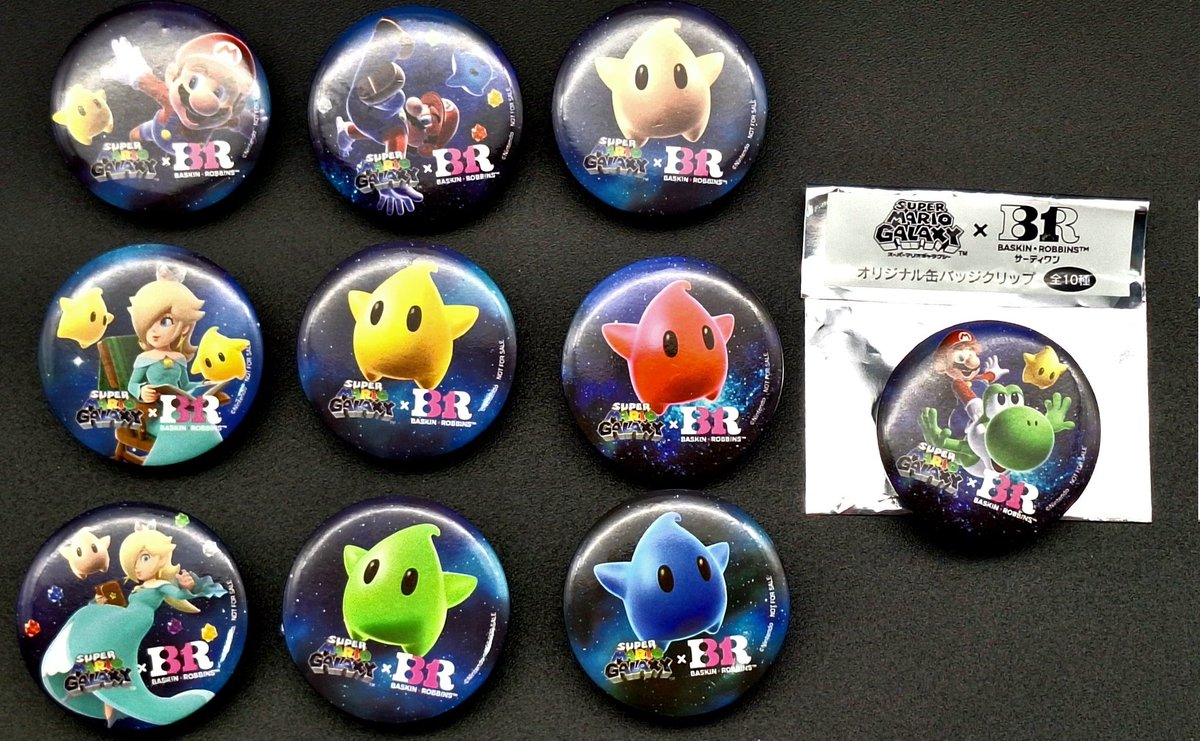 スーパーマリオギャラクシー×31 オリジナル缶バッジクリップ 全10種類