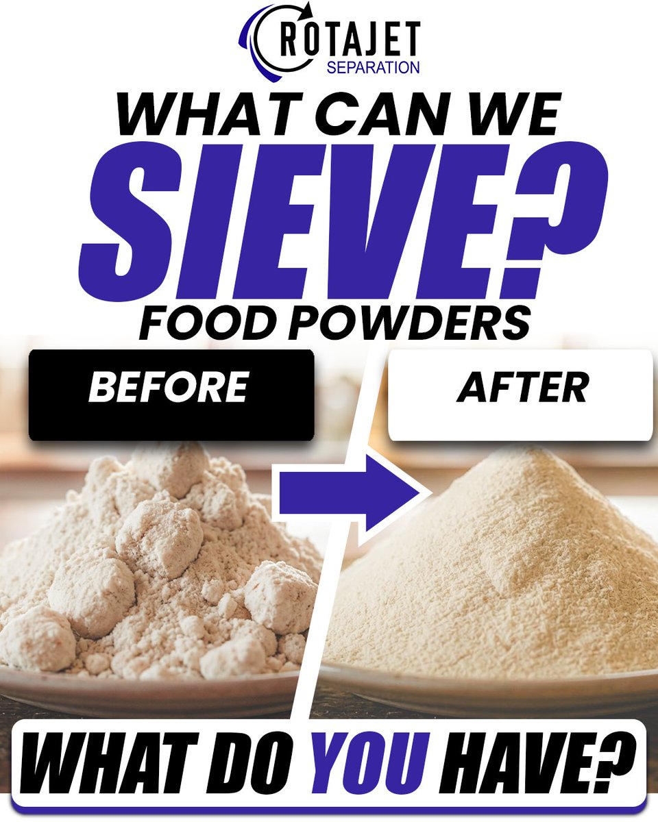 RotajetSystems's tweet photo. https://t.co/AaHTc6q7JD

#Rotajet #VibratingSieves #FoodPowders #FoodProcessing #IndustrialSieving #PowderProcessing #FoodManufacturing #ParticleSeparation #Manufacturing #FoodIndustry #PowderHandling #ProcessEngineering #BulkHandling #IndustrialSolution https://t.co/mtwj31ejBy