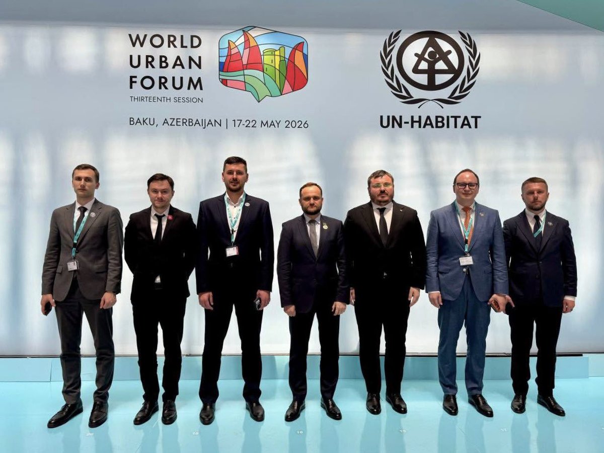 Husyev's tweet photo. Ukraine is actively participating in the 13th session of World Urban Forum #WUF13 in Baku.

The Ukrainian delegation led by Vice Prime Minister for Restoration @OleksiiKuleba continues strengthening international support for Ukraine’s recovery and reconstruction. 🇺🇦 https://t.co/jIvSgE14Ux