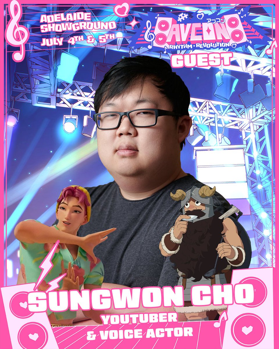 TeamAVCon_'s tweet photo. We’re excited to reveal that SungWon Cho will be joining us at AVCon 2026!

A massively popular online creator on YouTube and TikTok, he’s built a huge following through his comedic videos, sharp writing, and instantly recognisable delivery, while also making a major impact in the voice acting world.

You may know him as the wise and lovable Senshi in Delicious in Dungeon, or as Abby Saja in Kpop Demon Hunters, where his performance has quickly become a fan favourite. Across both animation and internet culture, his work blends humour, personality, and memorable character work.

We can’t wait to welcome him to Adelaide for AVCon 2026 where you can catch him on stage and get a photo or autograph.

Check him out at:
@ProZD 
https://t.co/brOgDabKYQ
https://t.co/5GJI99raS3
https://t.co/dFqejgcDTv
https://t.co/twDoGeMHCn