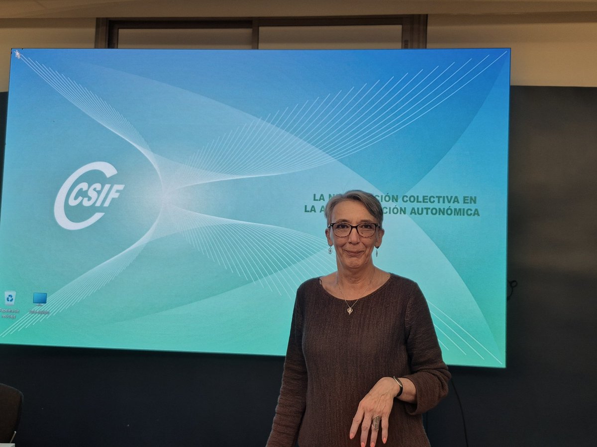 CSIFnacional's tweet photo. 🟢 Elena Moral, responsable del sector nacional de Administración General de Comunidades Autónomas, presenta las jornadas sobre 'La Negociación Colectiva en la Administración Autonómica'.

#CSIF reclama carrera profesional y promoción interna por concurso. Hablaremos también de la implantación de las 35 horas en nuestro ámbito.