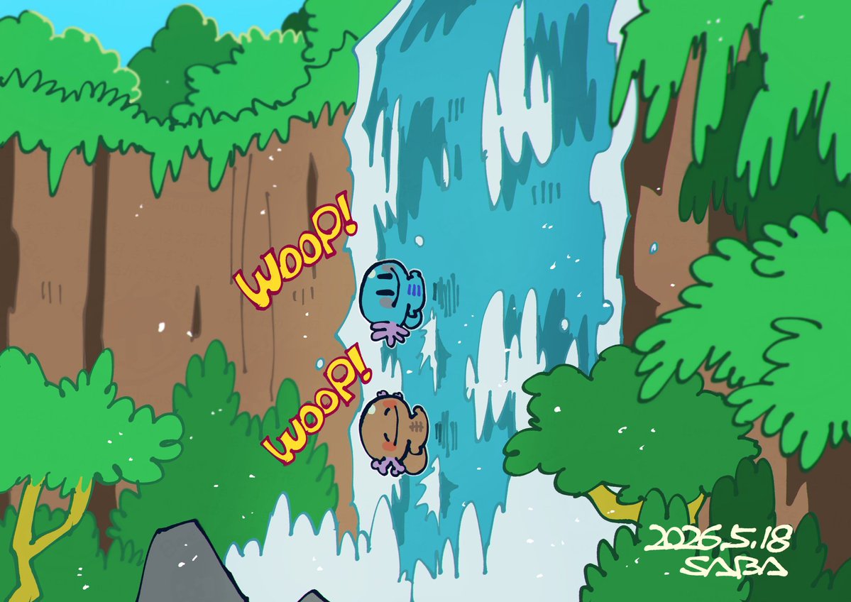 zakochirashi's tweet photo. 2300:waterfall!!

#1日1ウパー https://t.co/9wjeF4fsJw