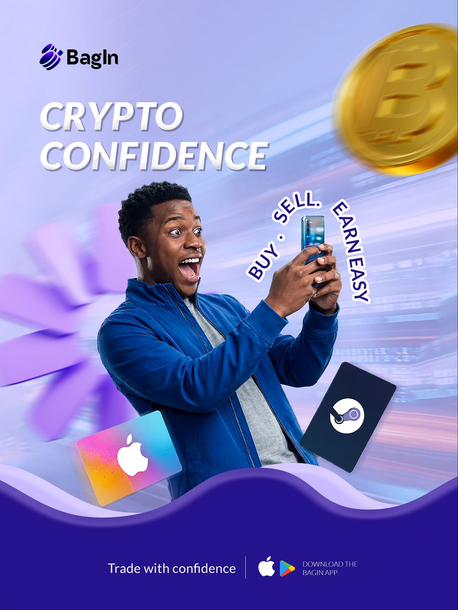 BagInltd's tweet photo. Trade smart. Earn fast.
#BaginApp #CryptoTrading
#GiftCardExchange
#SmartMoney
#FintechLifestyle https://t.co/iwQGZ59TY3