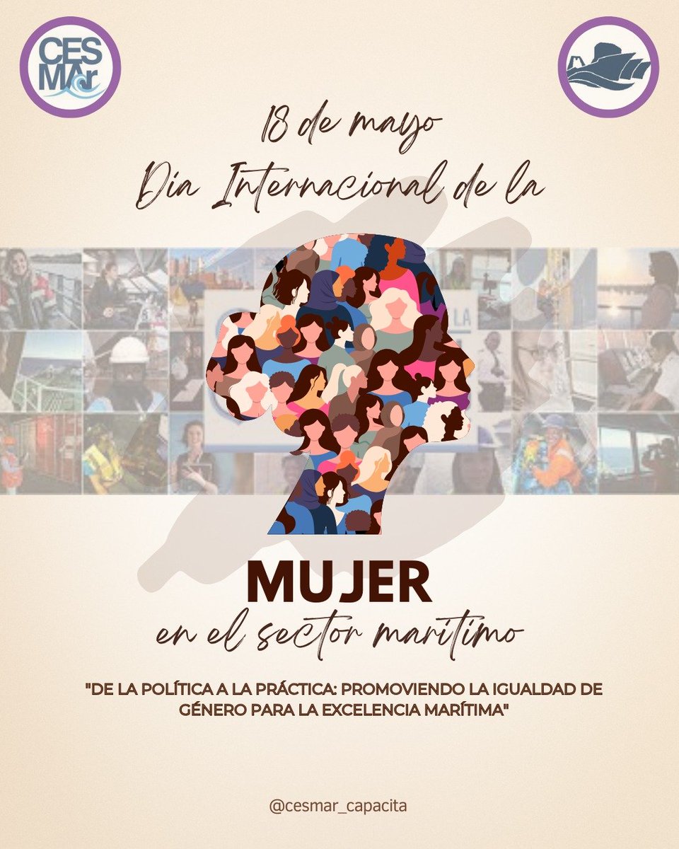 AACPyPP's tweet photo. #WomenInMaritime #DíaInternacionalDeLaMujerEnElSectorMaritimo  #InternationalDayForWomenInMaritimeDay 
 
En el Día Internacional de la Mujer en el Sector Marítimo, reafirmamos un compromiso que ya no puede quedarse solo en declaraciones.
“De la política a la práctica: Promoviendo la igualdad de género para la excelencia marítima” no es únicamente un lema. Es un desafío concreto para toda la industria.
La transformación marítima necesita más mujeres en los puentes de mando, en las aulas, en la investigación, en la logística, en la toma de decisiones y en cada espacio donde se construye el futuro del mar.
El sector ha dado pasos importantes. Pero la verdadera evolución ocurre cuando las políticas de inclusión se traducen en oportunidades reales, formación profesional, acceso equitativo y condiciones laborales que permitan desarrollar talento sin barreras.
La excelencia marítima no se alcanza dejando voces afuera. Se alcanza ampliando horizontes.
#CESMAr y Capitanes de Pesca creemos en una industria pesquera más preparada, más moderna y más humana; una industria donde la igualdad no sea una excepción, sino parte de la cultura marítima que queremos construir.
Hoy reconocemos a cada mujer que trabaja, lidera, estudia, investiga y navega impulsando el desarrollo marítimo argentino e internacional.
Porque el futuro del mar también se escribe con igualdad.

El Día Internacional de la Mujer en el Mar se celebra en todo el mundo el 18 de mayo de cada año, de conformidad con la resolución A. 1170(32) adoptada por la Asamblea de la OMI.