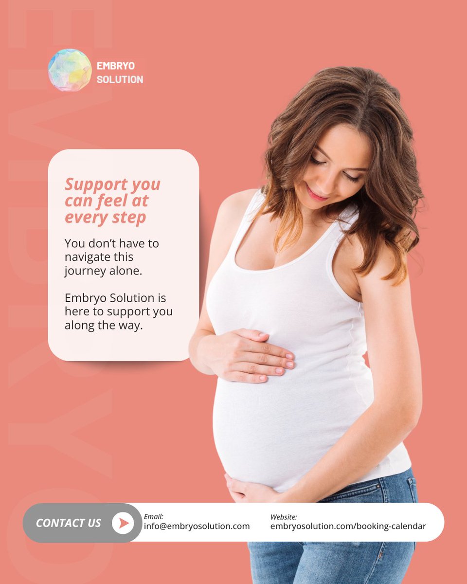 embryosolution's tweet photo. The most important thing to remember on this path? You don’t have to walk it alone. 🤍🤝

With an expert team by your side, the overwhelming details fade, leaving room for clarity and hope. At Embryo Solution, we ensure your journey feels:

✨ Clear – A guided roadmap with no guesswork.
✨ Manageable – Steps taken at a pace that feels comfortable for you.
✨ Supported – Constant care from a team that truly listens.

Let’s carry the weight of this journey together. 🤍

Connect with us:
📩 info@embryosolution.com
🌐 https://t.co/wIX1EAZ9th

#YouAreNotAlone #PathToParenthood #EmbryoSolution