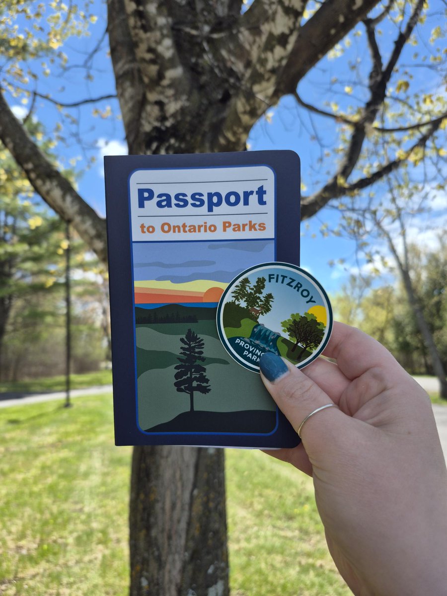 FitzroyPP's tweet photo. It's #MerchMonday! A visitor favourite - the Fitzroy Park Crest Sticker &amp; Ontario Parks Passport! It's the perfect souvenir to keep track of your Ontario Parks adventures! Available at both the Park Office and Park Store, grab one for your collection on your next visit! https://t.co/6VGE2ZzDWo