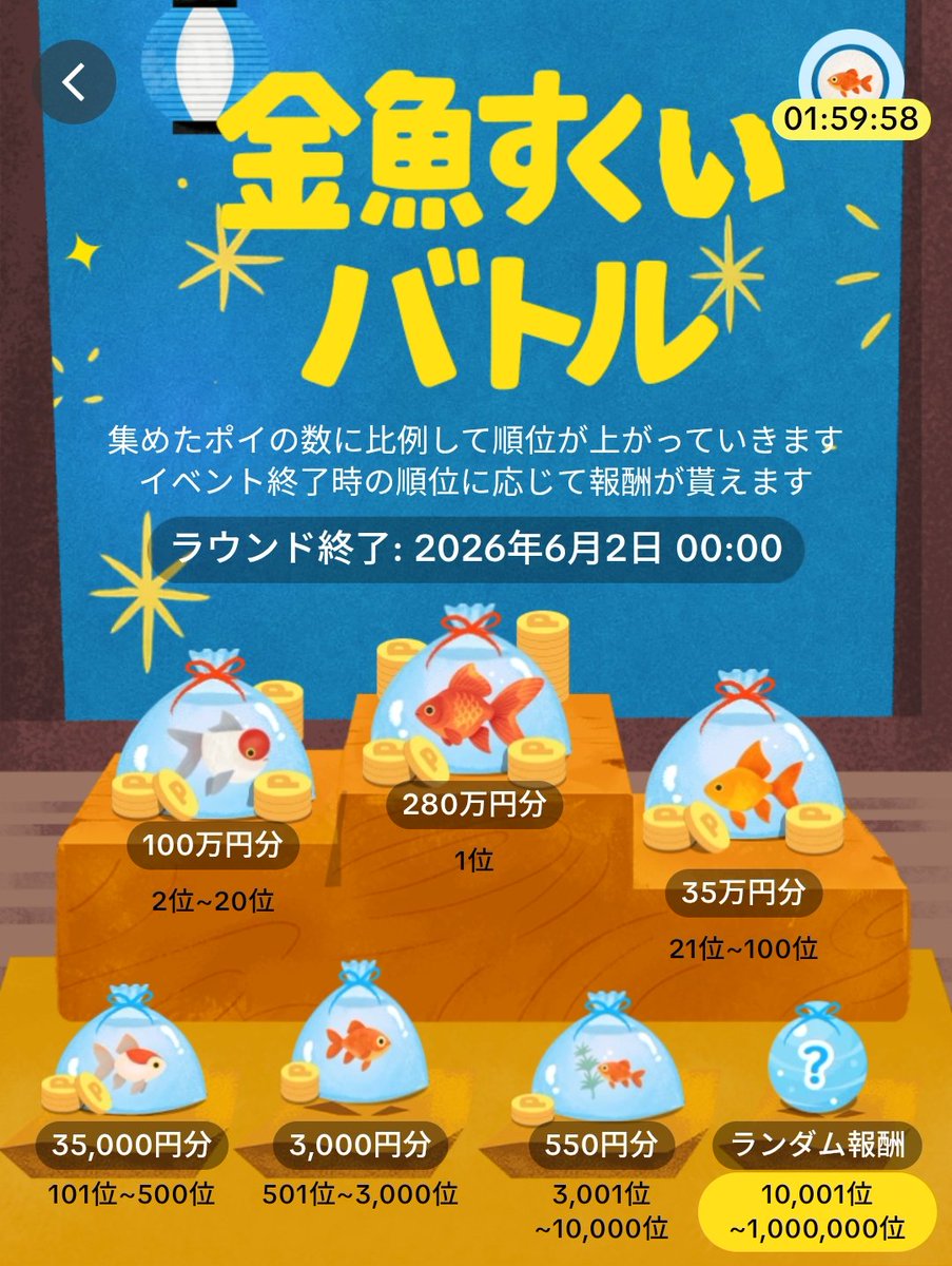KOxMJoZWEEH70ji's tweet photo. 金魚すくいバトル🔗募集
20日・21日連続2踏みします。

《条件》
RP&amp;いいね&amp;リプ欄にh抜きリンク貼り付け
固定RP・引用

https://t.co/UglTwASQFX

TikTokLite 不明なエラー 金魚すくいバトル ポップコーン大作戦 PayPayポイント 楽天ポイント dポイント Vポイント ファミペイ ギフト ポイ活 ウエル活 https://t.co/ROKXdyYOp1