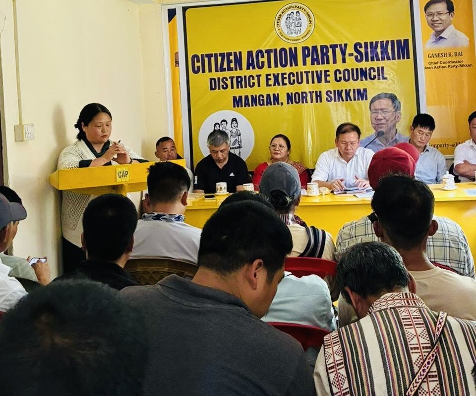capsikkim2023's tweet photo. Mangan DEC coordination meet for North Sikkim at Mangshila today. 
Party remains committed to strengthening our organisation across Kabi Lungchok, Dzongu, and Lachen-Mangan and to continue working for the welfare, rights, and justice of the people of North Sikkim. @capsikkim2023 https://t.co/BmUcvFxYZA