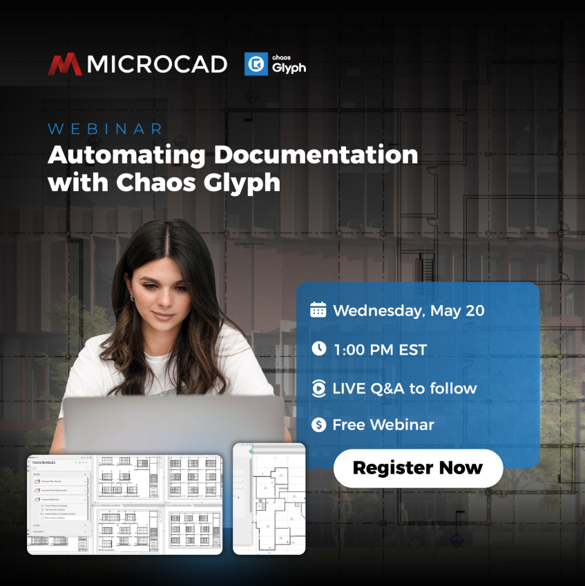 MicroCAD3d's tweet photo. Stop Documenting Manually. Automate It. 

Join us to see how Chaos Glyph automates view creation, sheet setup, dimensions, and tags in just a few clicks. Type a plain-language command. Get results instantly. No menus. No guesswork. 
Register now: https://t.co/xJTPRGPzAI https://t.co/aPjYnWBhDO