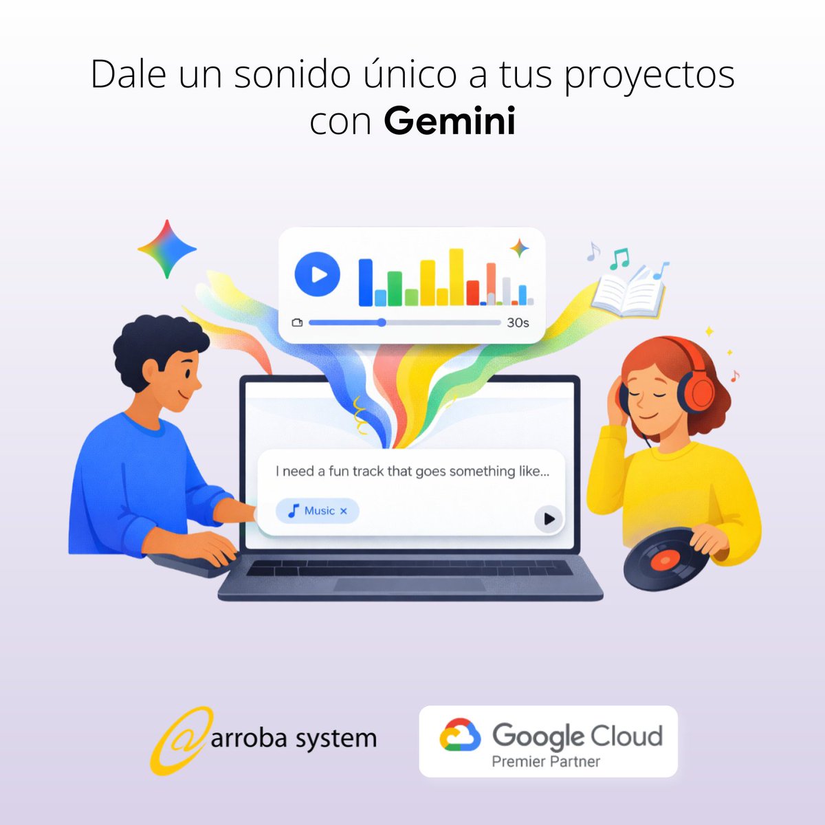 arrobasystem's tweet photo. ¡Gemini ahora compone música! 🎼 Genera soundtracks de 30 segundos para tus proyectos con solo escribirlo. 

Entérate cómo: https://t.co/lOT95Tg0cC

#Google #IA https://t.co/6s2XKEVF0j