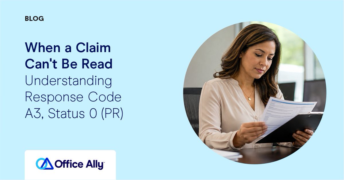 Office_Ally's tweet photo. A3/Status 0/PR = claim rejected before adjudication, no further electronic detail available. Know what to do next. https://t.co/G0c3bPWj3p #MedicalBilling #RCM https://t.co/XtV2qESieh
