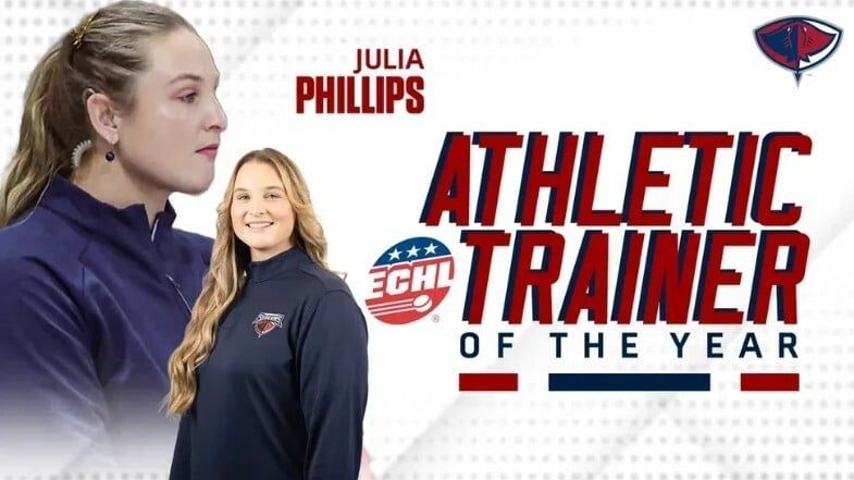 HealthyRoster's tweet photo. ECHL Athletic Trainer of the Year Julia Phillips found her home in hockey!
https://t.co/Ddys17Fx6N https://t.co/YMtZIyQaxo