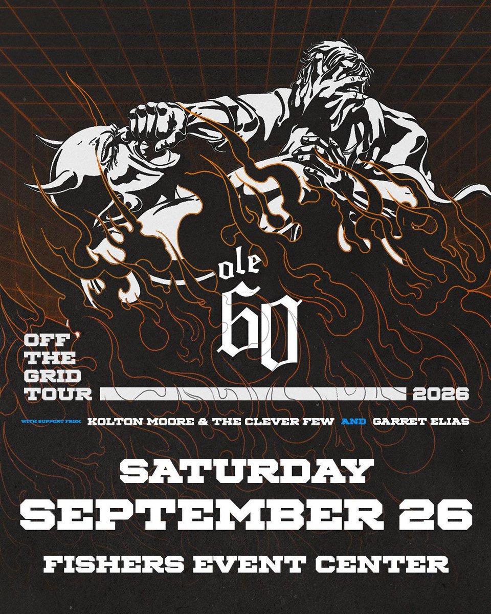 mokbpresents's tweet photo. JUST ANNOUNCED 👊 Ole 60 w/ special guest Kolten Moore &amp; the Clever Few and Garret Elias live at Fishers Event Center on Saturday, September 26th!
🎤 PRESALE DATE: Wednesday, May 20th at 10AM
🔗 PRESALE ACCESS CODE: MOKB
🎶 PUBLIC ON SALE: Thursday, May 21st at 10AM https://t.co/7HQ9aoTjYI