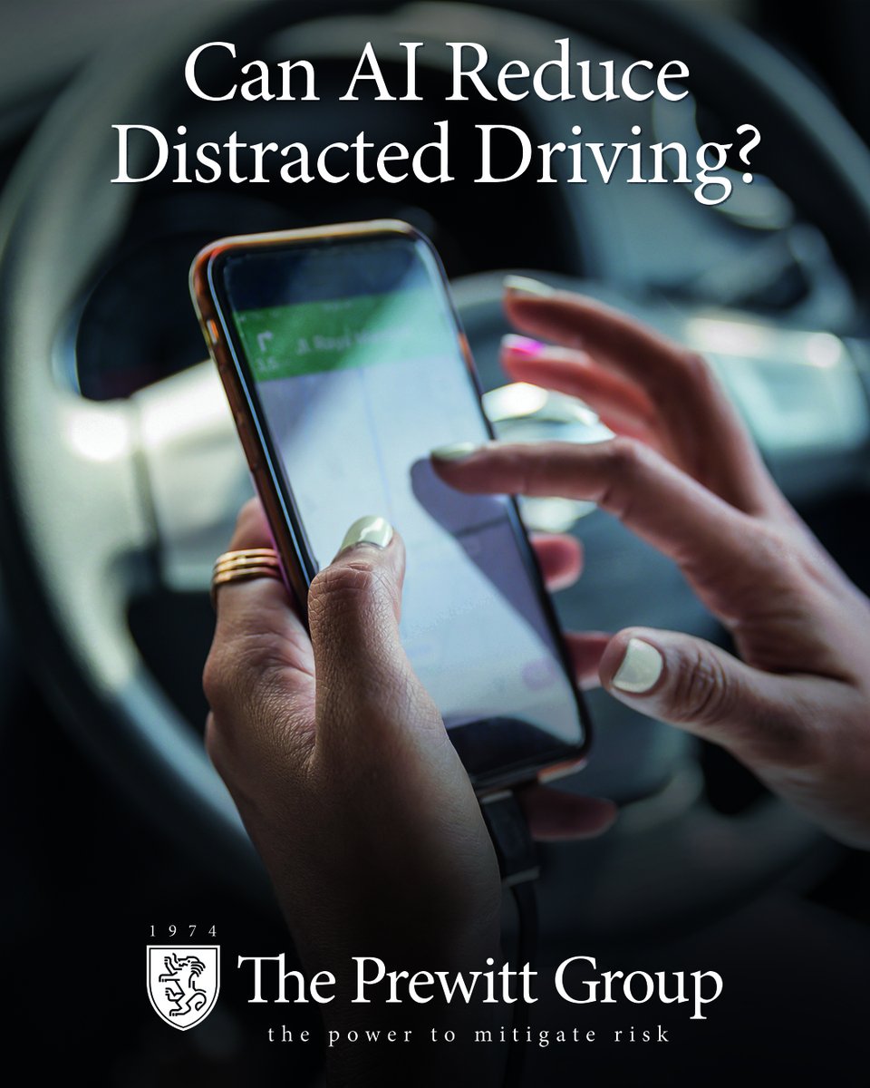 ThePrewittGroup's tweet photo. Can AI help reduce distracted driving?

Technology can help detect distractions and reduce risk, but it is only part of the equation. Staying focused behind the wheel still matters.

Read our full blog at https://t.co/MEzZFa9AJ9

#DistractedDriving #ThePrewittGroup https://t.co/v12qgkIPXU